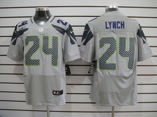 Nike Seahawks #24 Marshawn Lynch Grey Alternate Men's Stitched NFL Vapor Untouchable Elite Jersey